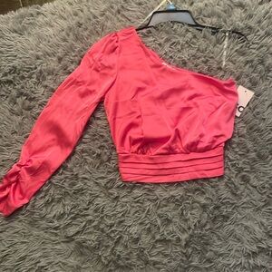 hot pink silk going out top